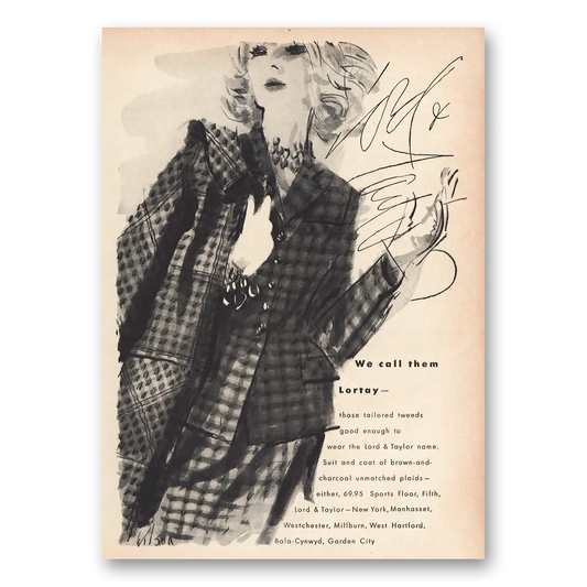 1959 Lord & Taylor We Call Them Lortay Vintage Magazine Print Ad