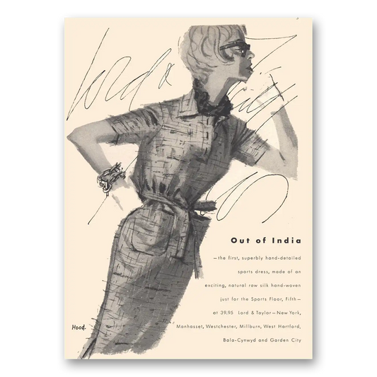 1959 Lord & Taylor Out of India Vintage Magazine Print Ad