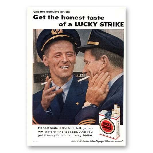 1959 Lucky Strike Cigarettes Get the Honest Taste Vintage Magazine Print Ad