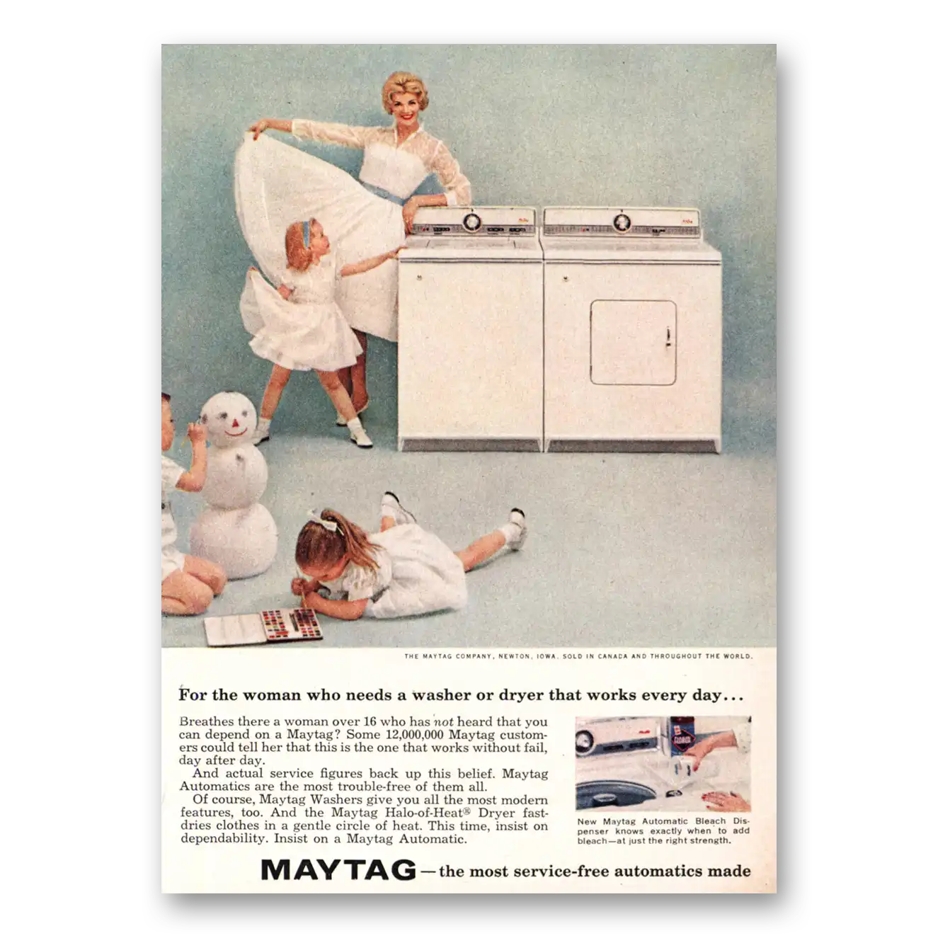 1959 Maytag Washer Dryer For the Woman Who Needs a Washer Vintage Magazine Print Ad