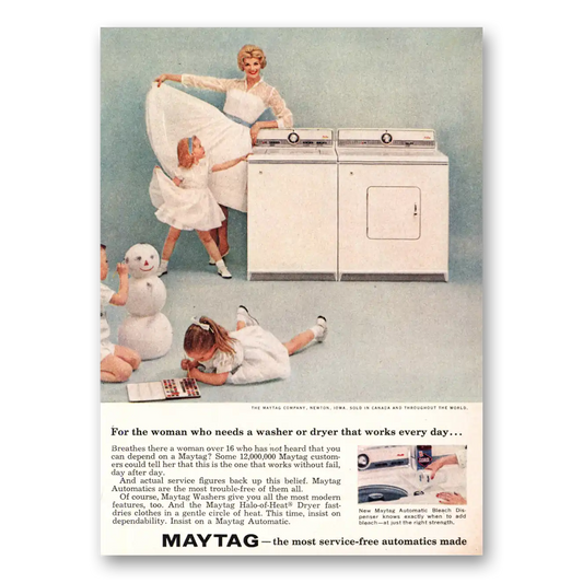 1959 Maytag Washer Dryer For the Woman Who Needs a Washer Vintage Magazine Print Ad