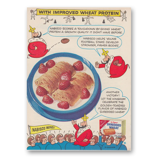 1959 Shredded Wheat Football Improved Wheat Protein Vintage Magazine Print Ad