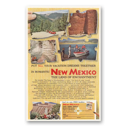 1959 New Mexico Put All Your Vacation Dreams Together Vintage Magazine Print Ad