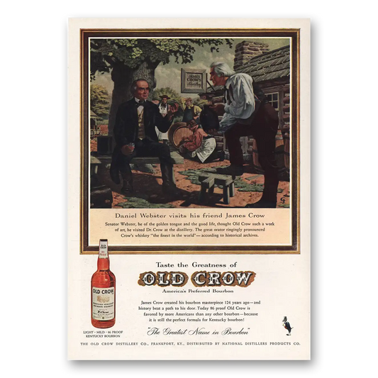 1959 Old Crow Whiskey Daniel Webster James Crow Vintage Magazine Print Ad