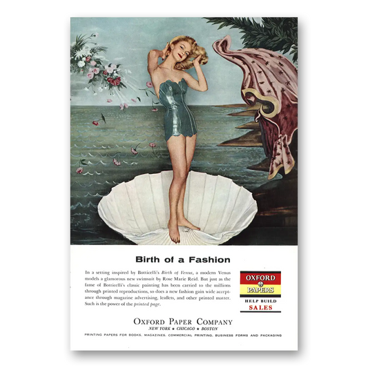 1959 Oxford Paper Company Birth of Fashion Vintage Magazine Print Ad