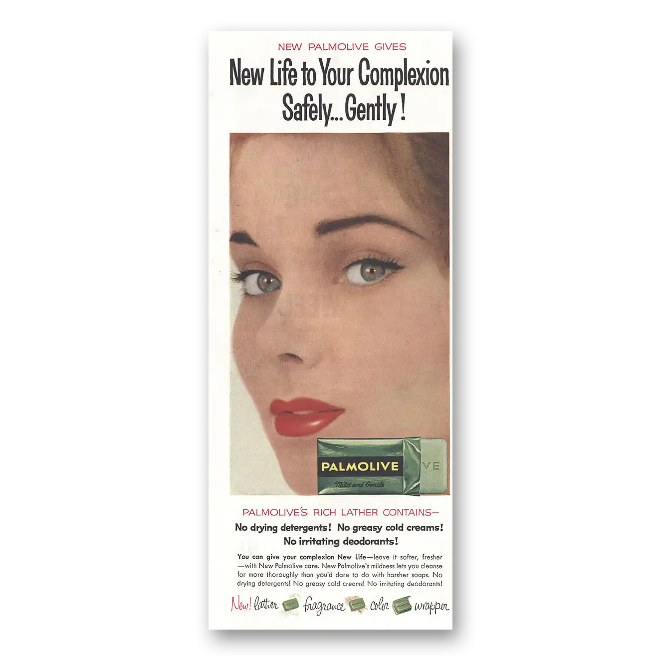 1959 Palmolive Soap New Life to Your Complexion Vintage Magazine Print Ad