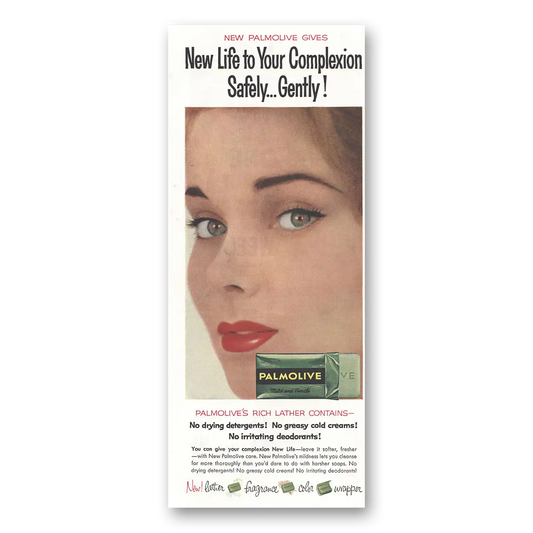 1959 Palmolive Soap New Life to Your Complexion Vintage Magazine Print Ad