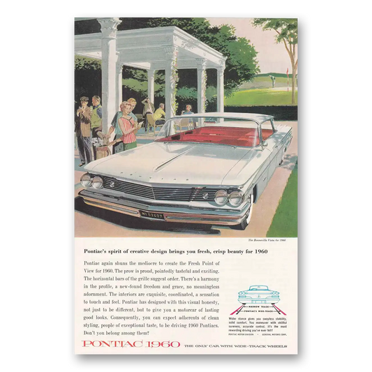 1960 Pontiac Bonneville Vista Spirit of Creative Design Vintage Magazine Print Ad