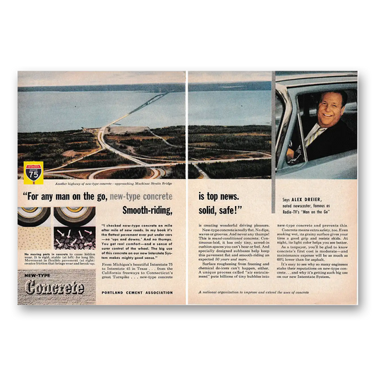 1959 Portland Cement Interstate 75 Alek Dreier Vintage Magazine Print Ad