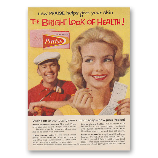 1959 Praise Soap Bright Look of Health Vintage Magazine Print Ad