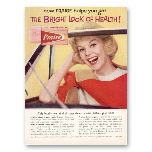 1959 Praise Soap Totally New Kind of Soap Vintage Magazine Print Ad