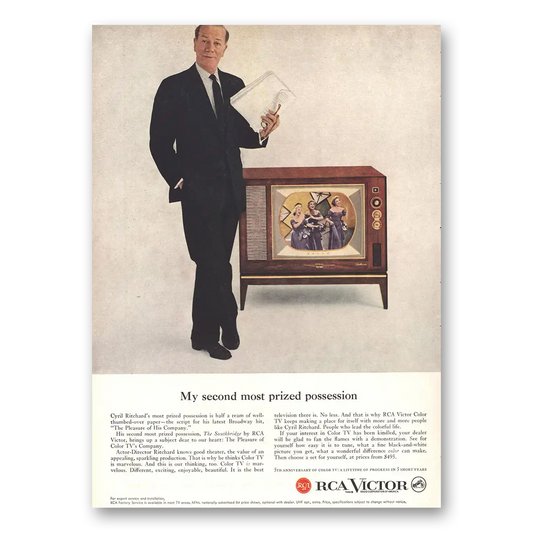 1959 RCA Victor Television Second Most Prized Possession Cyril Ritchard Vintage Magazine Print Ad