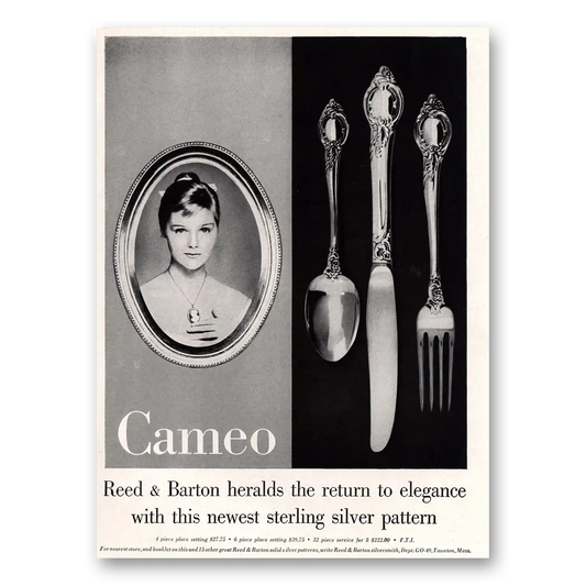 1959 Reed & Barton Silver Cameo Herald Return to Elegance Vintage Magazine Print Ad