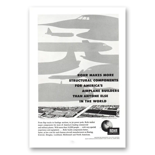 1959 Rohr Aircraft More Structural Components Vintage Magazine Print Ad