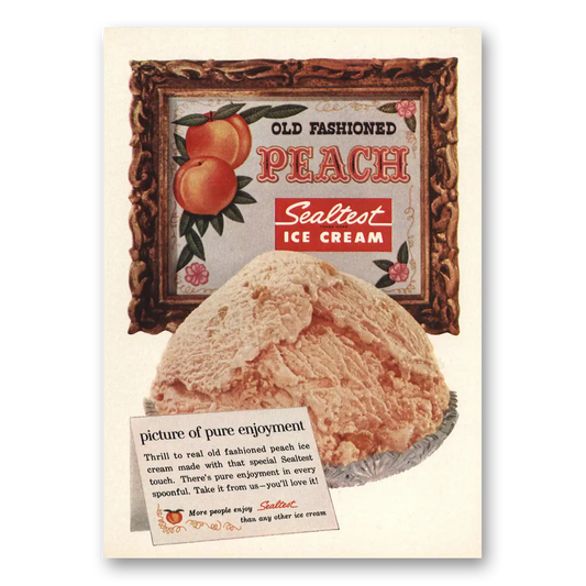 1959 Sealtest Peach Ice Cream Old Fashioned Peach Vintage Magazine Print Ad