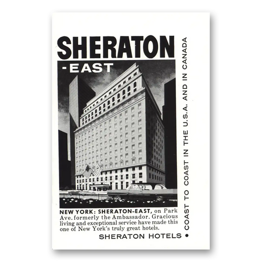 1959 Sheraton East Park Avenue Hotel Formerly the Ambassador Vintage Magazine Print Ad