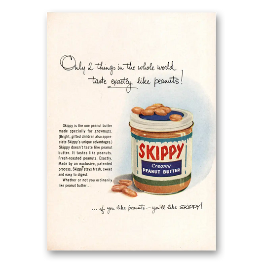 1959 Skippy Peanut Butter Only 2 Things in the Whole World Vintage Magazine Print Ad