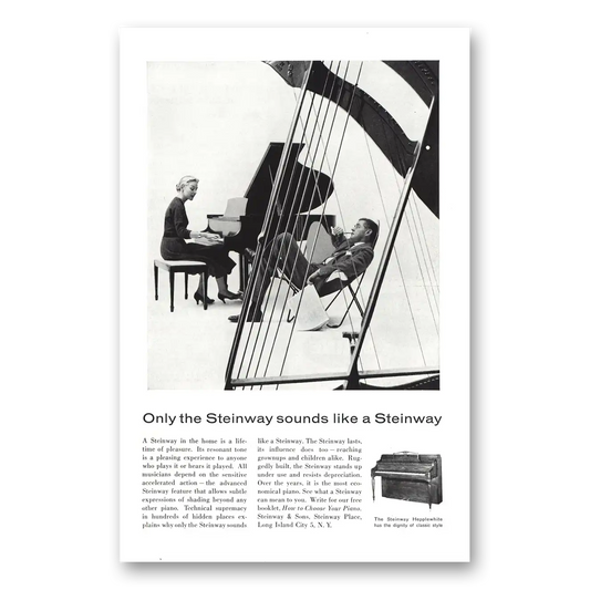 1959 Steinway Piano Only the Steinway Sounds Like a Steinway Vintage Magazine Print Ad