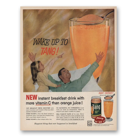 1959 Tang Wake Up to Tang Breakfast Drink Vintage Magazine Print Ad