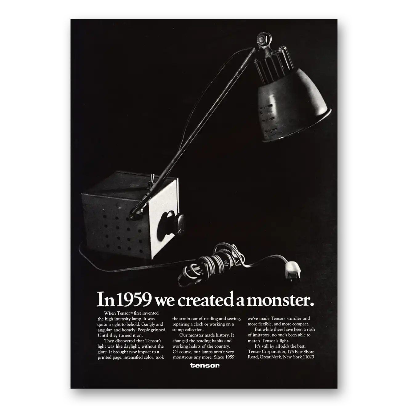 1967 Tensor Lamp We Created a Monster Vintage Magazine Print Ad