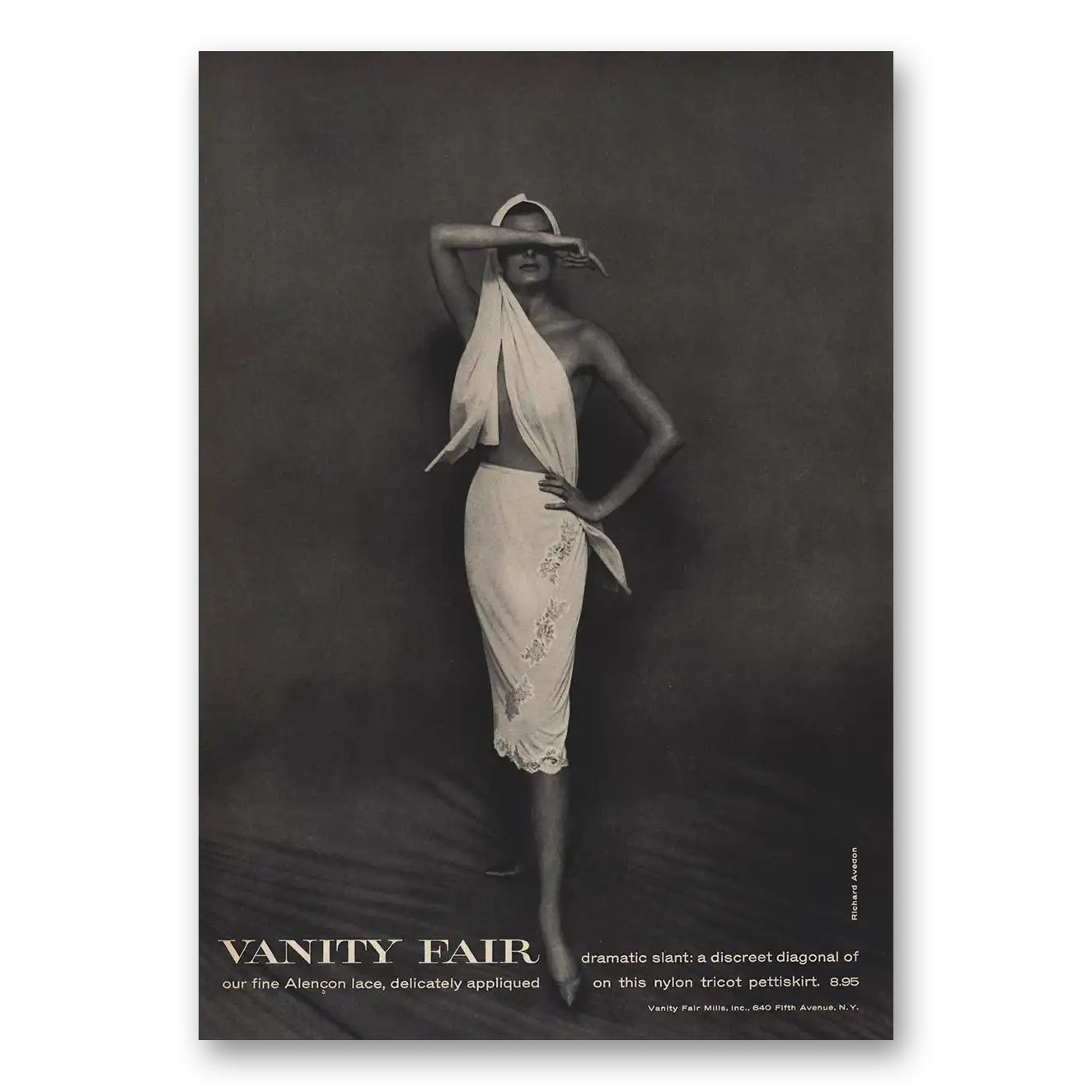 1959 Vanity Fair Undergarments Dramatic Slant Discreet Diagonal Vintage Magazine Print Ad