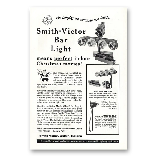 1959 Smith Victor Bar Light Perfect Indoor Christmas Movies Vintage Magazine Print Ad