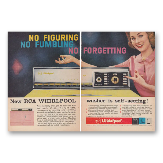 1959 Whirlpool Washer Washer No Figuring No Fumbling Vintage Magazine Print Ad