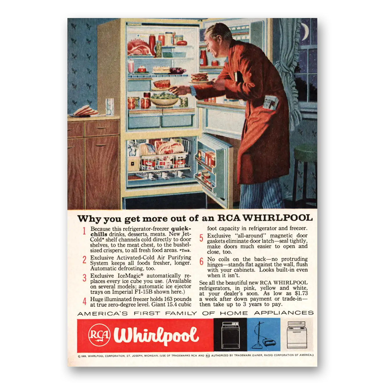 1959 Whirlpool Refrigerator Why You Get More Vintage Magazine Print Ad