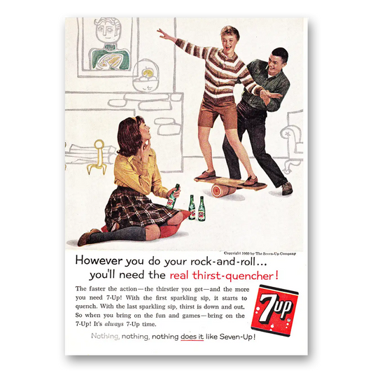 1960 7Up However You Do Your Rock and Roll Vintage Magazine Print Ad