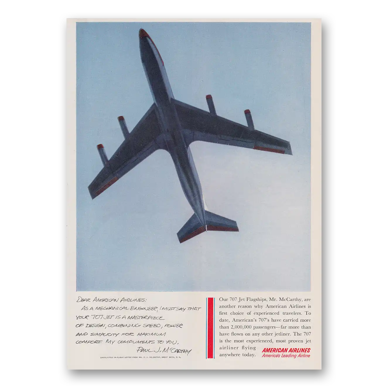 1960 American Airlines Jet Flagships Vintage Magazine Print Ad