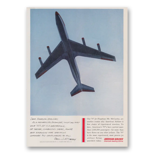 1960 American Airlines Jet Flagships Vintage Magazine Print Ad