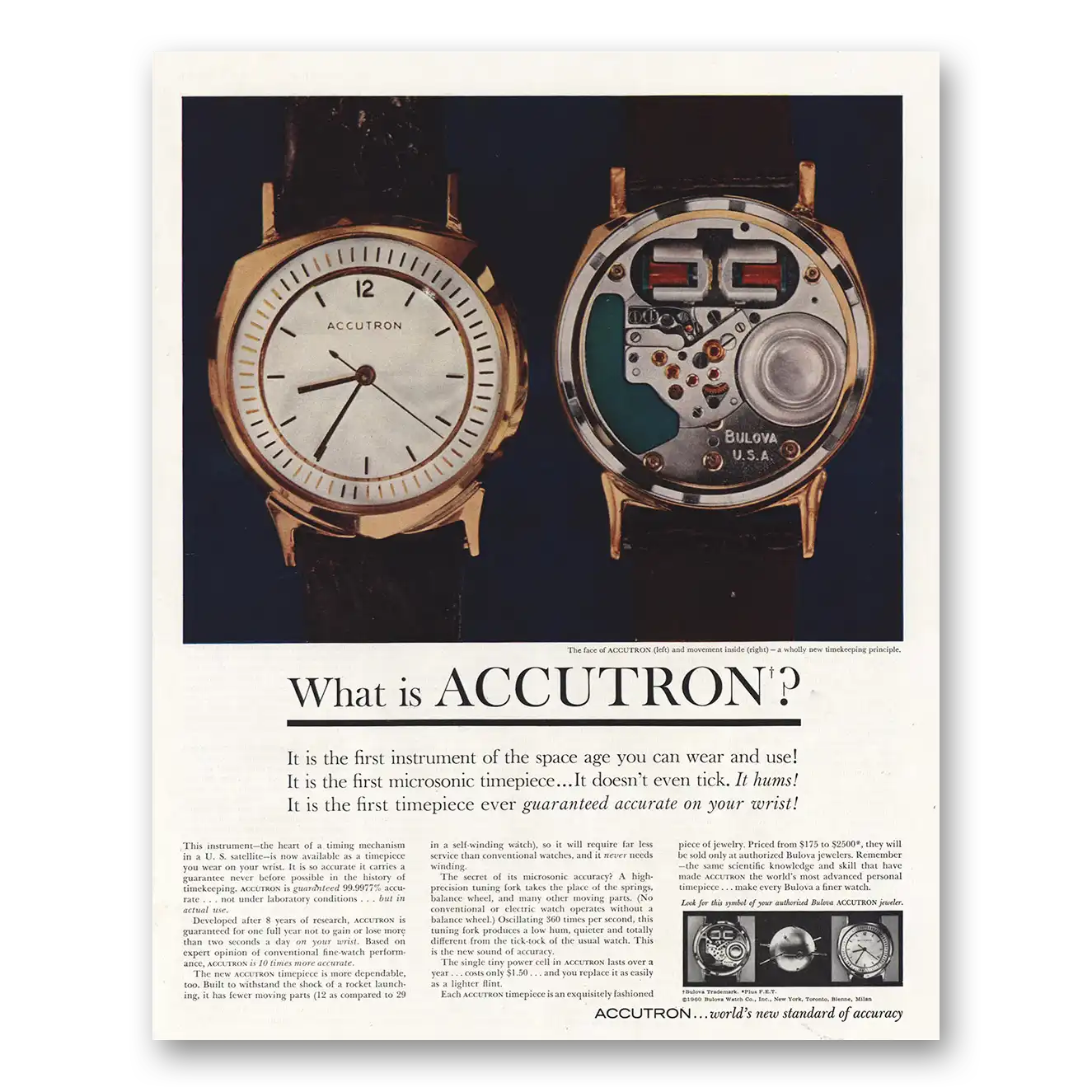 1960 Accutron Watch What Is Accutron Vintage Magazine Print Ad