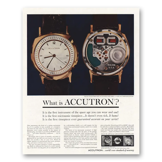 1960 Accutron Watch What Is Accutron Vintage Magazine Print Ad