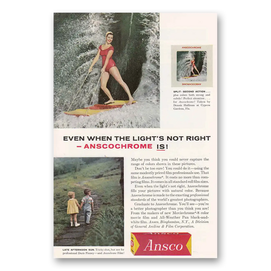 1960 Ansco Film Lights Not Right Anscochrome Vintage Magazine Print Ad