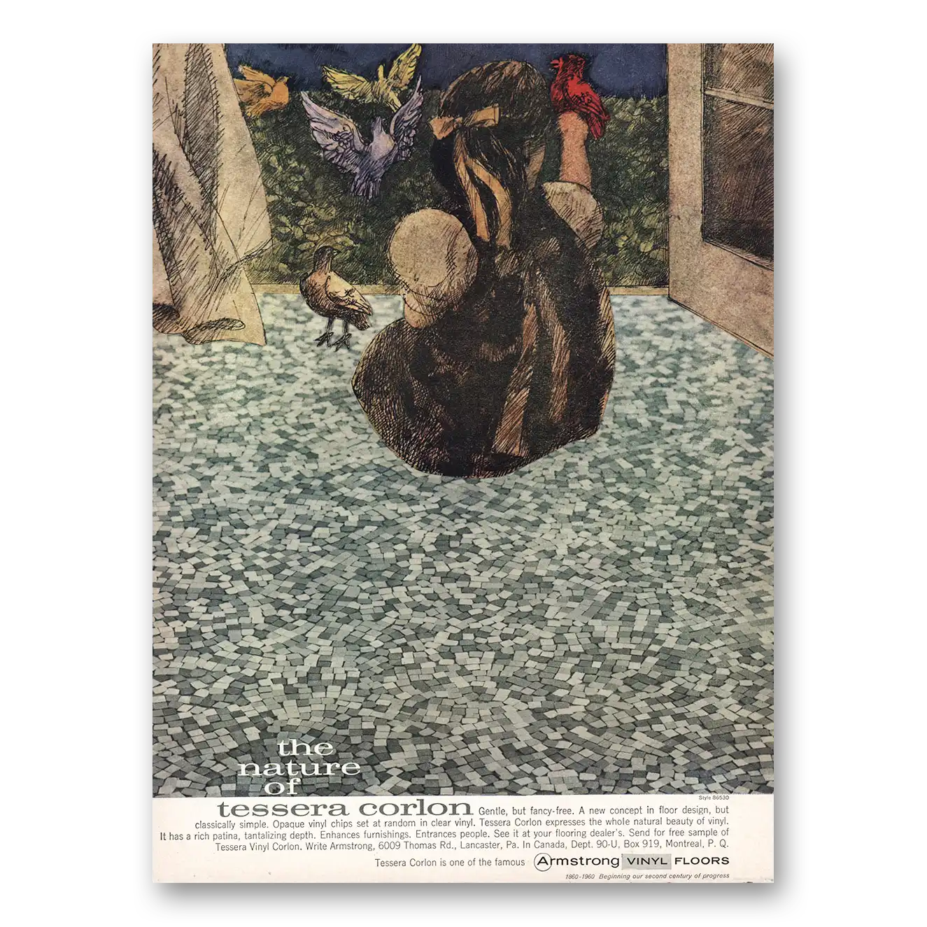 1960 Armstrong Vinyl Floors Nature of Tessera Corlon Vintage Magazine Print Ad