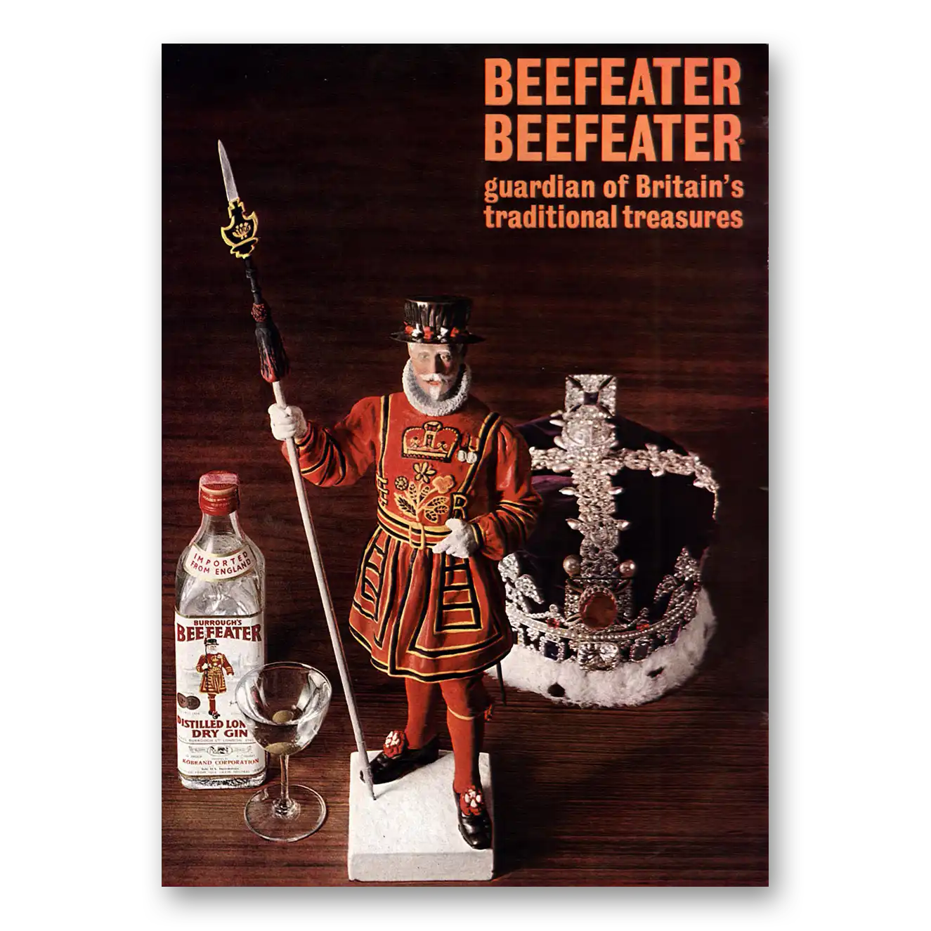 1960 Beefeater Guardian of Britains Traditional Treasures Vintage Magazine Print Ad