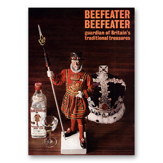 1960 Beefeater Guardian of Britains Traditional Treasures Vintage Magazine Print Ad