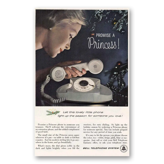 1960 Bell Telephone Promise a Princess Vintage Magazine Print Ad