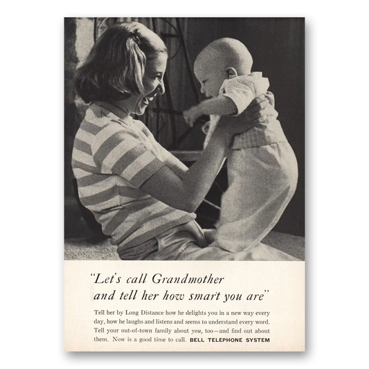 1960 Bell Telephone Lets Call Grandmother Vintage Magazine Print Ad