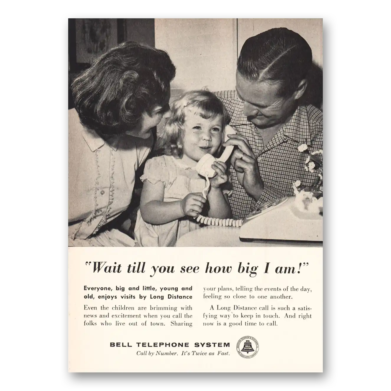 1960 Bell Telephone Wait Till You See How Big I Am Vintage Magazine Print Ad