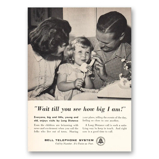 1960 Bell Telephone Wait Till You See How Big I Am Vintage Magazine Print Ad