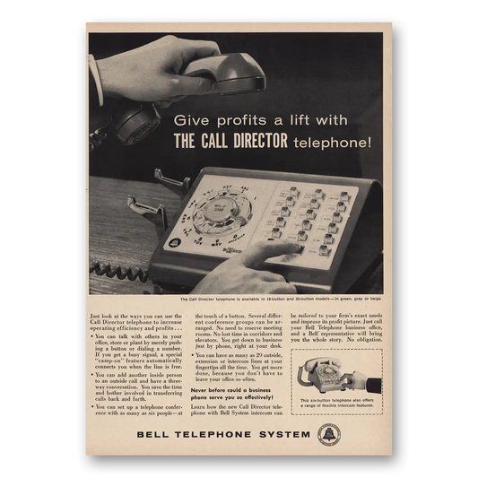 1960 Bell Telephone Call Director Vintage Magazine Print Ad