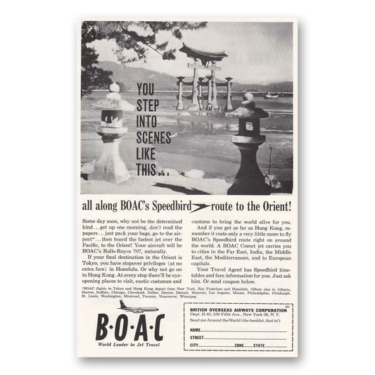 1960 British Airways BOAC Scenes Like This Vintage Magazine Print Ad