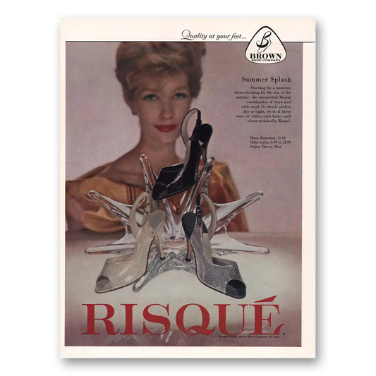 1960 Brown Shoe Company Risque Summer Splash Vintage Magazine Print Ad