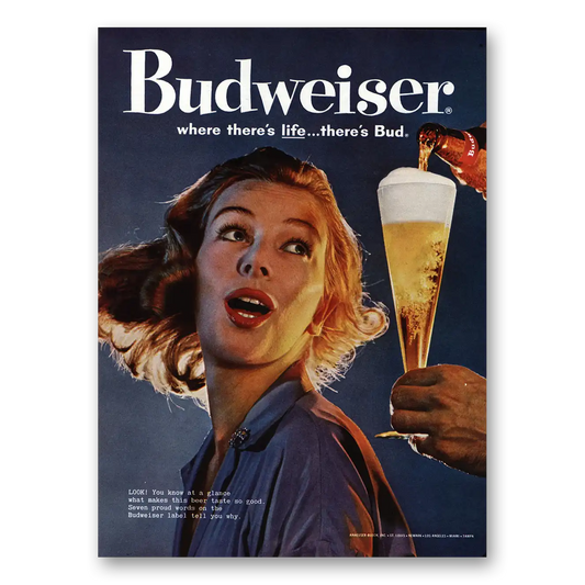 1960 Budweiser Beer You Know At a Glance Vintage Magazine Print Ad