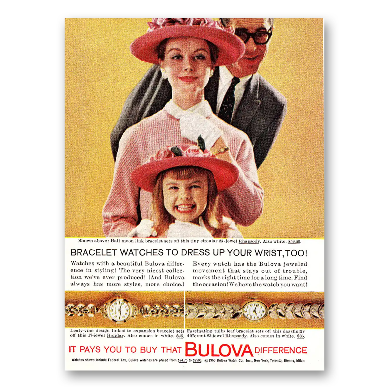 1960 Bulova Watch Bracelet Watches To Dress Up Your Wrist Vintage Magazine Print Ad