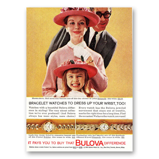 1960 Bulova Watch Bracelet Watches To Dress Up Your Wrist Vintage Magazine Print Ad