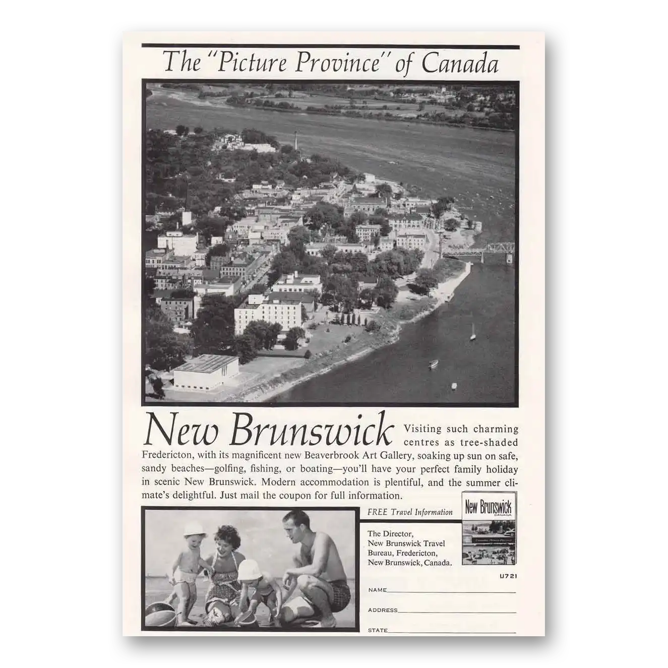 1960 New Brunswick Canada Picture Province Vintage Magazine Print Ad