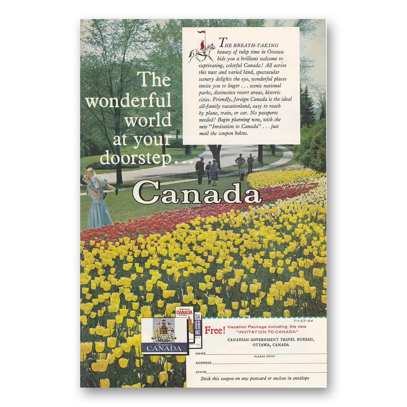 1960 Canada Wonderful World at Your Doorstep Vintage Magazine Print Ad