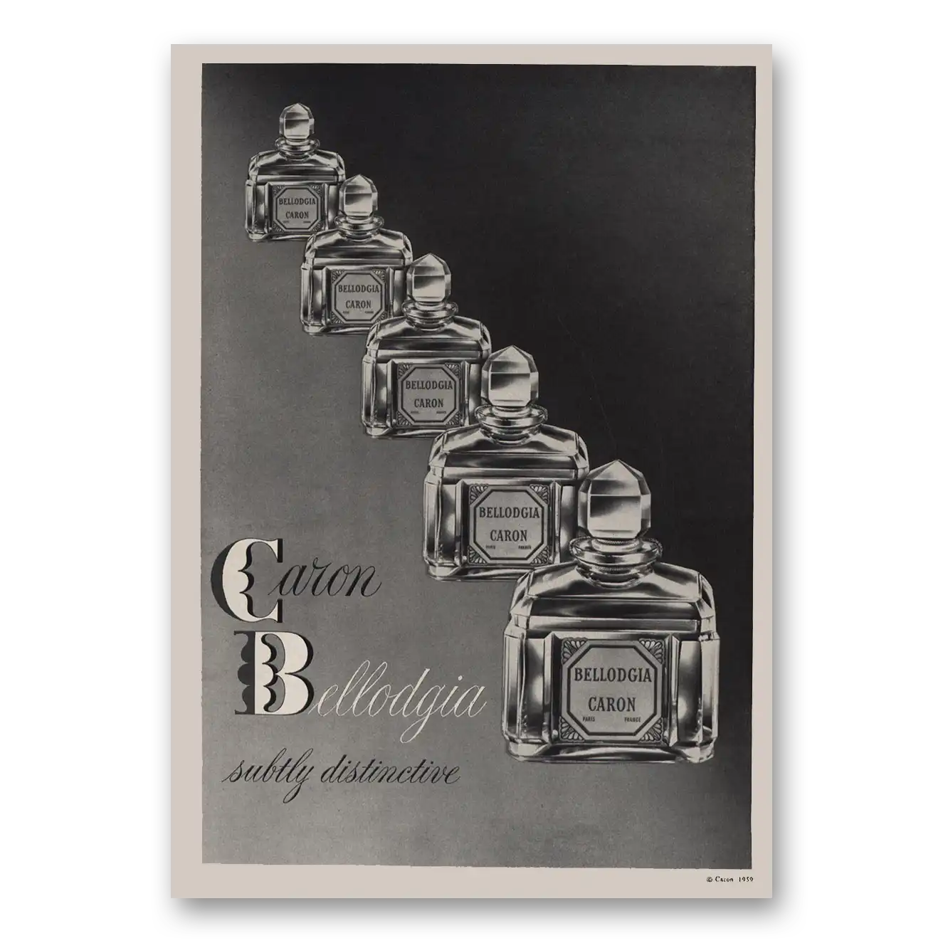 1960 Caron Bellodgia Perfume Bellodgia Subtly Distinctive Vintage Magazine Print Ad